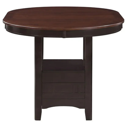 5 Piece Counter Height Dining Set w/ Storage & 4 Upholstered Chairs