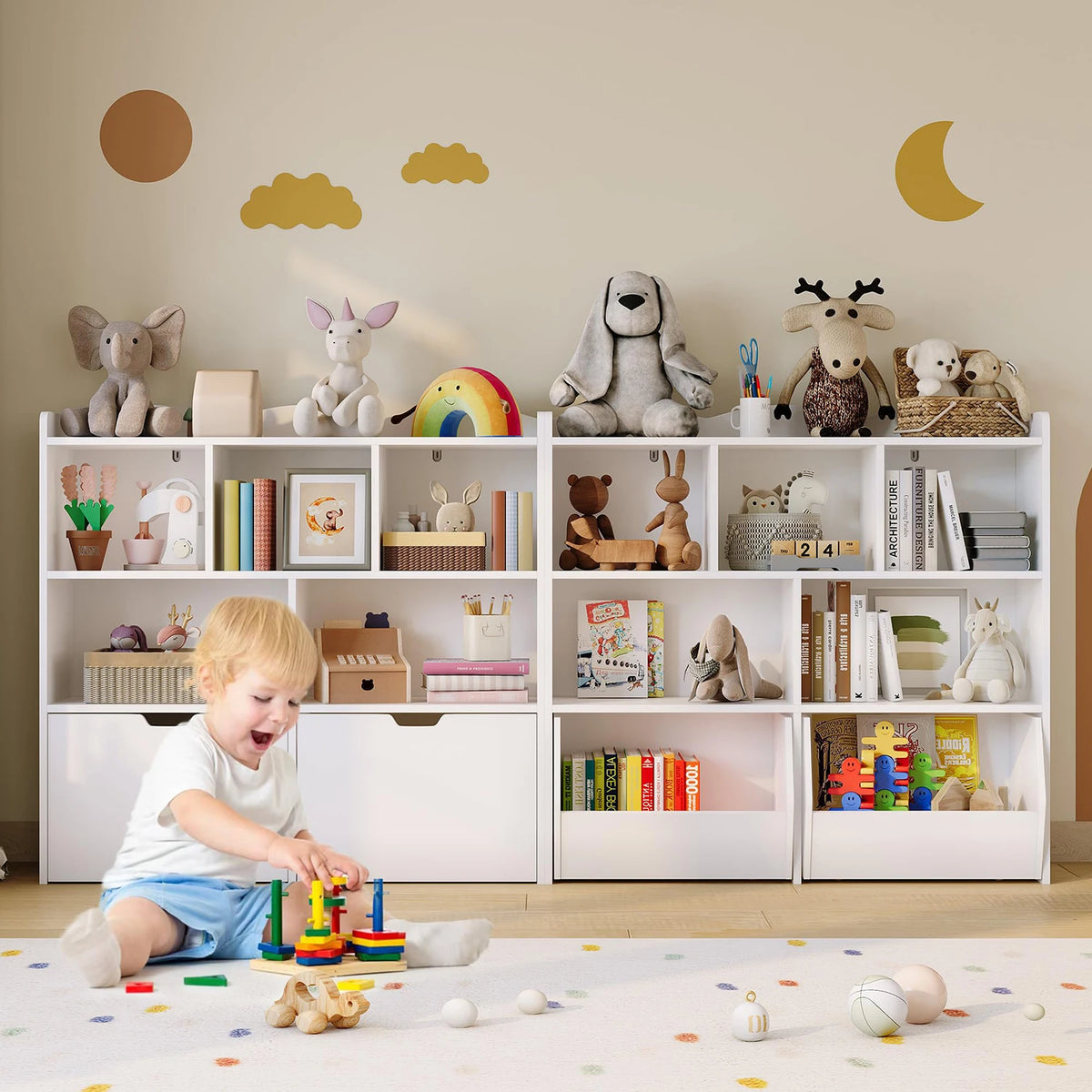 Kids Toy Storage Organizer with Bookshelf