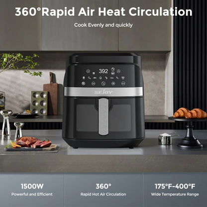 6 Qt 8-in-1 Air Fryer with Premium Ceramic Coating