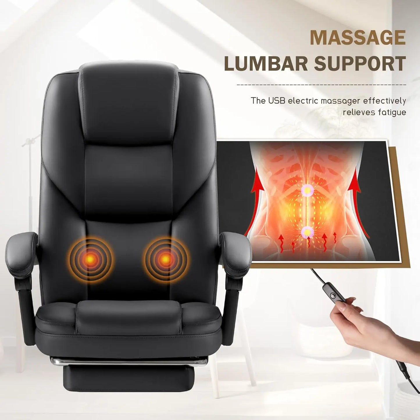 Big and Tall Executive Office Chair with Footrest