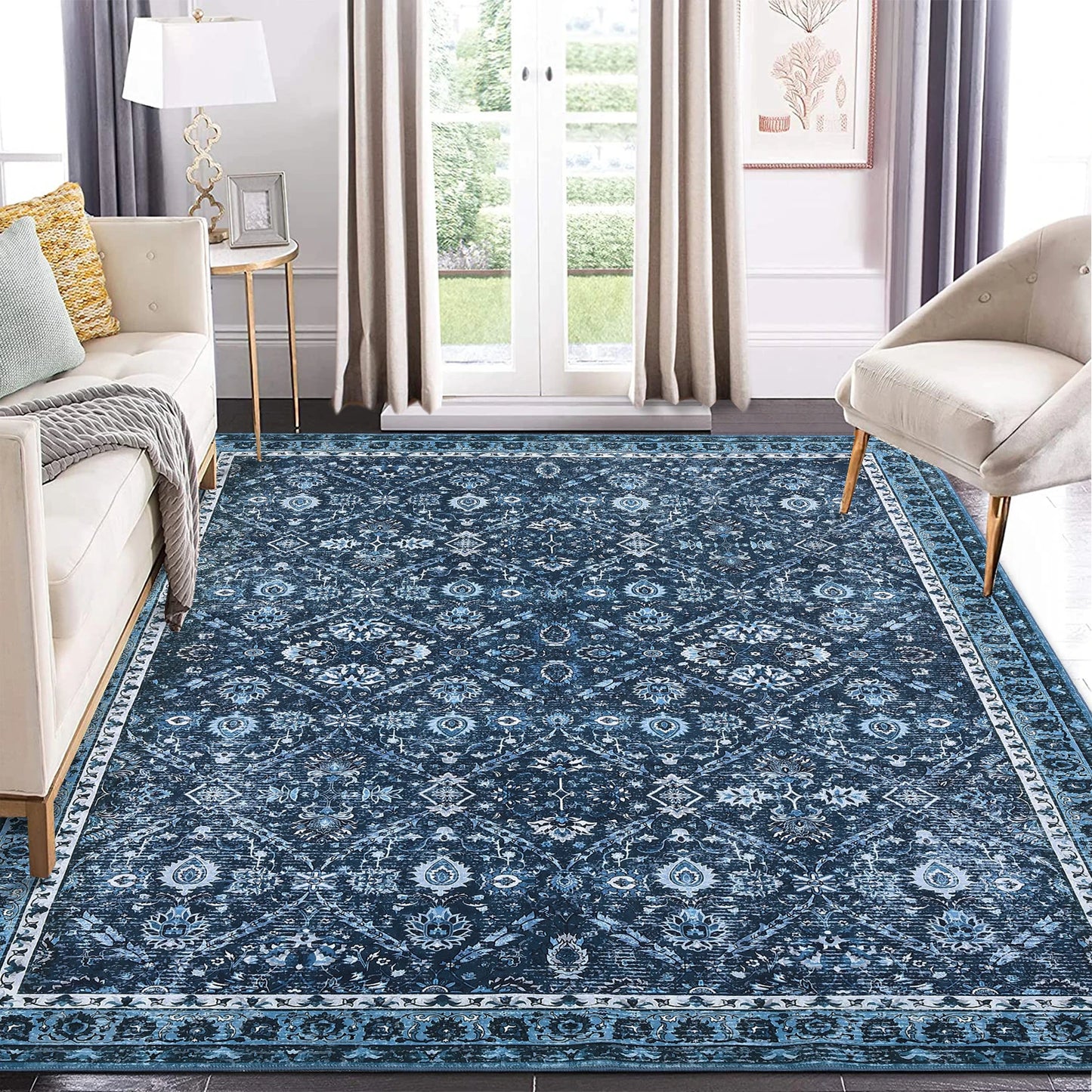 Vintage Rug is Machine Washable, Non-Slip & Stain Resistant