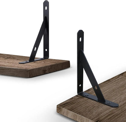 Decorative Corner Floating Storage Shelves, Rustic Wood