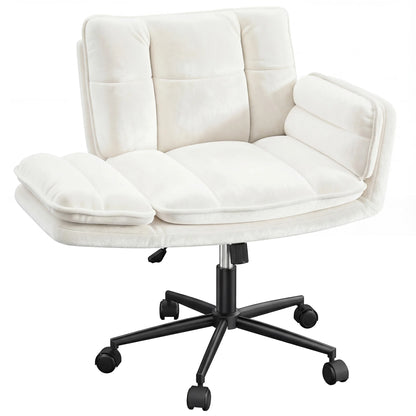 Cross Legged Office Chair with 5-Position Flip-Up Armrest