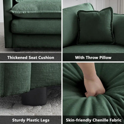 3-Piece Luxury Sofa Set with Removable Ottoman