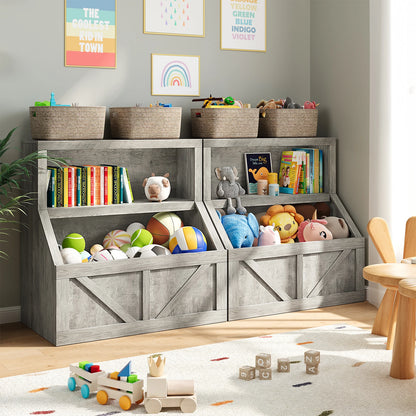 Kids Wooden Toy Storage Organizer with Cubby