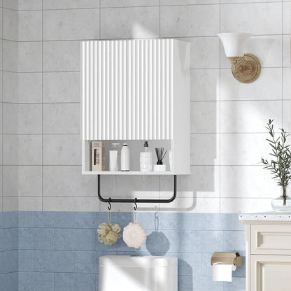 Wall Mounted Medicine Cabinet w/ Towel Bar & Adjustable Shelf