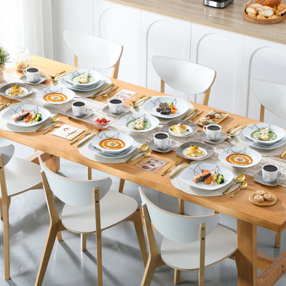 30-Piece Porcelain Ceramic Kitchen Dinner Plate Set