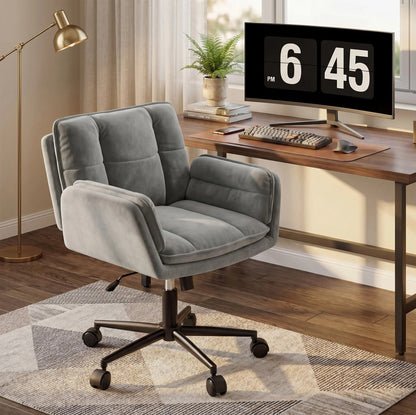 Cross Legged Office Chair with 5-Position Flip-Up Armrest