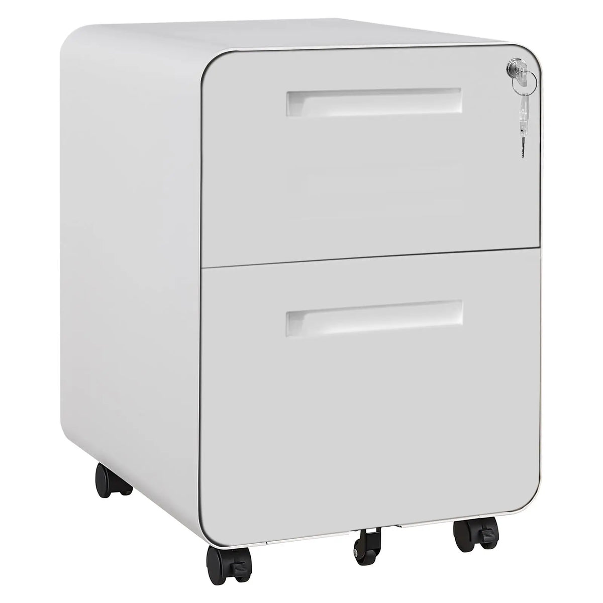 Locking 2-Drawer Metal Rolling Under Desk File Cabinet