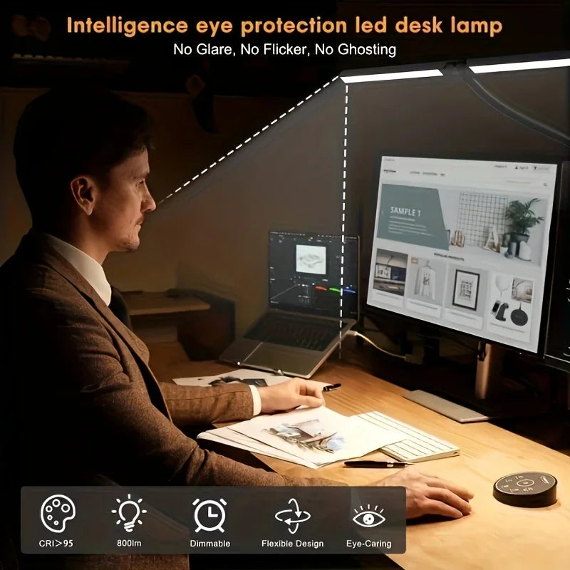 Architectural Desk Lamp with Fixture & 5-Color Stepless Dimmer
