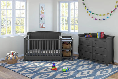 5-in-1 Convertible Crib and Changer with Drawer