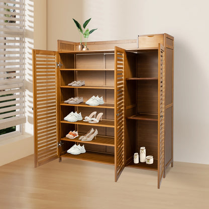 Modern Shoe Cabinet with Doors, Large Capacity for 30 Pairs