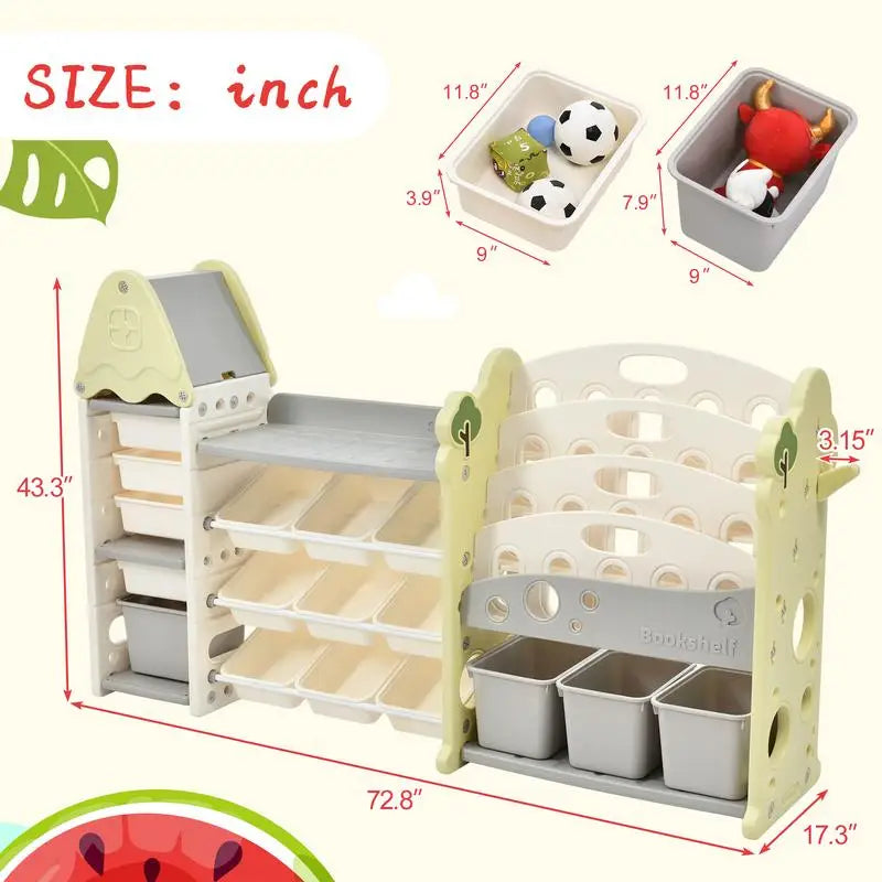Multi-functional Toy Storage Organizer with 17 Bins and 5 Shelves