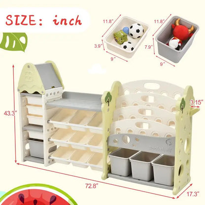 Multi-functional Toy Storage Organizer with 17 Bins and 5 Shelves