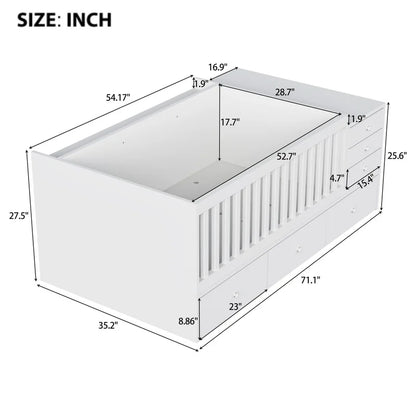 Convertible Crib to Daybed with Drawers & Changing Table