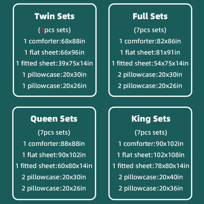 5pcs/7pcs Twin, Full, Queen, King, Bedding Sets with Comforter