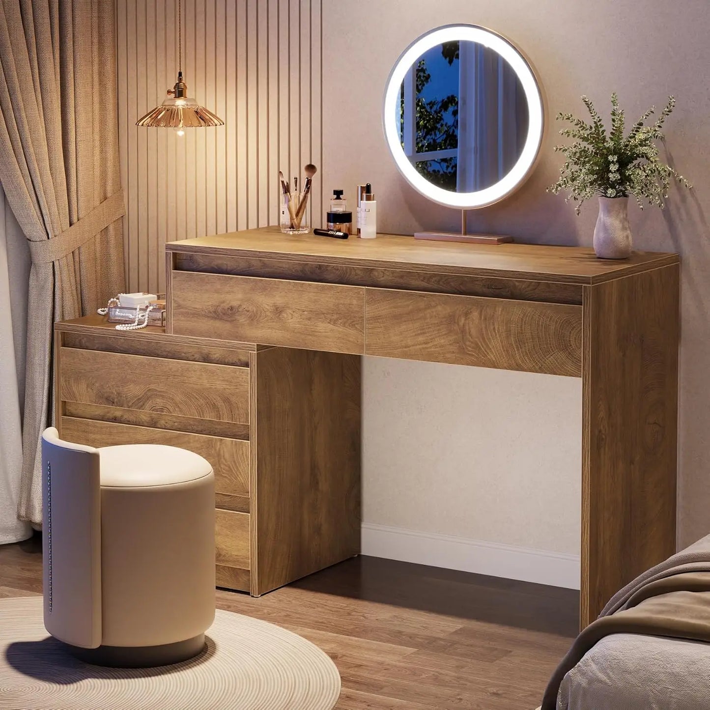 63" Vanity Desk with 5 Drawers