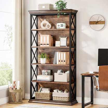 6-Tier 5 Shelf Display Storage Bookshelf