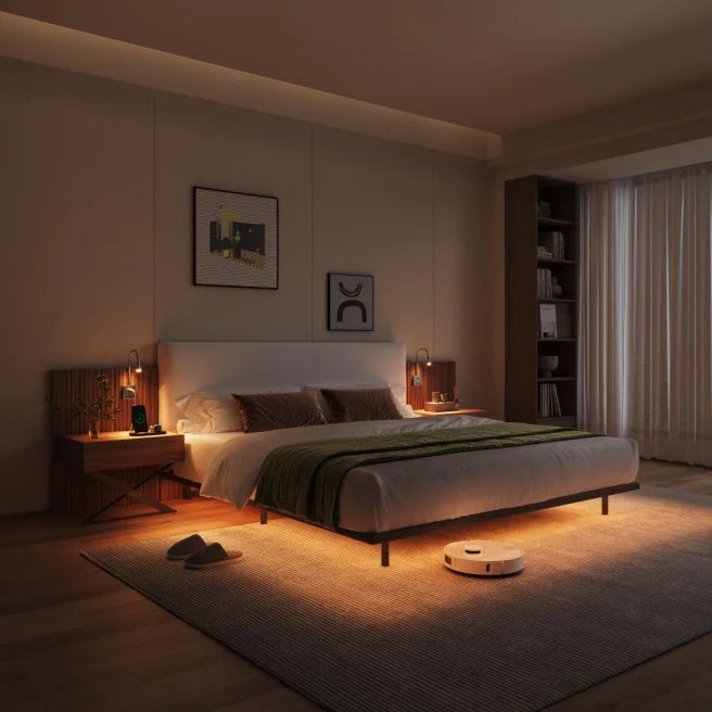 Luxury King Size Bed with Integrated Nightstands & Reading Lamps