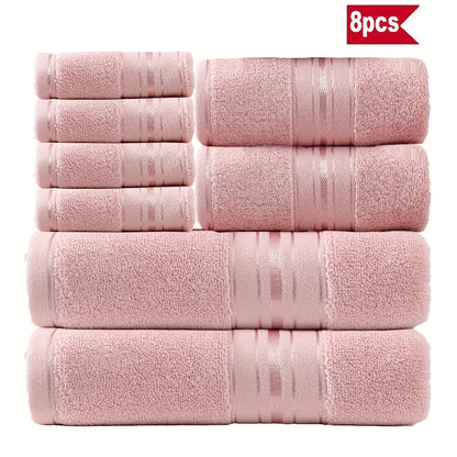 8 Piece Luxury Towel Set –Plush, Super Absorbent & Quicker-to-Dry
