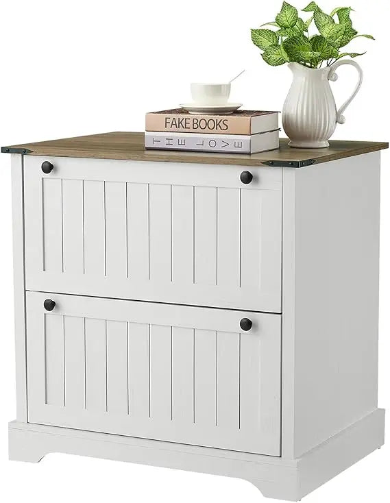 Two Drawer wood Farmhouse File Cabinet