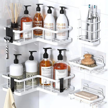 5-Pack Rustproof Shower Organizer Corner with Soap Holder