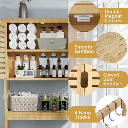 Bamboo Over-the-Toilet Bathroom Storage Cabinet