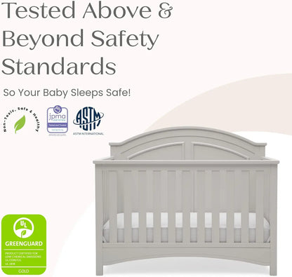 6-in-1 Convertible Crib with Adjustable Height for Baby Safety