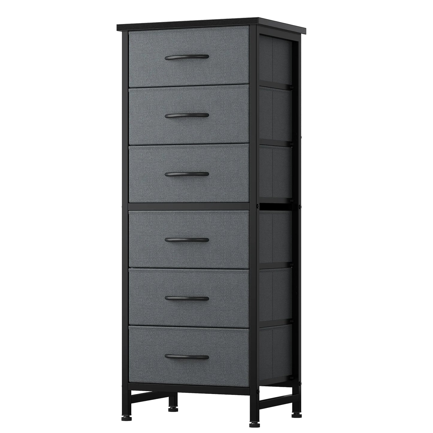 Narrow Storage Tower with Wood Top and Metal Frame