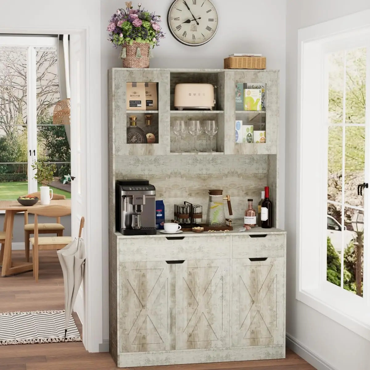 71" Tall Hutch with Charging Station & Adjustable