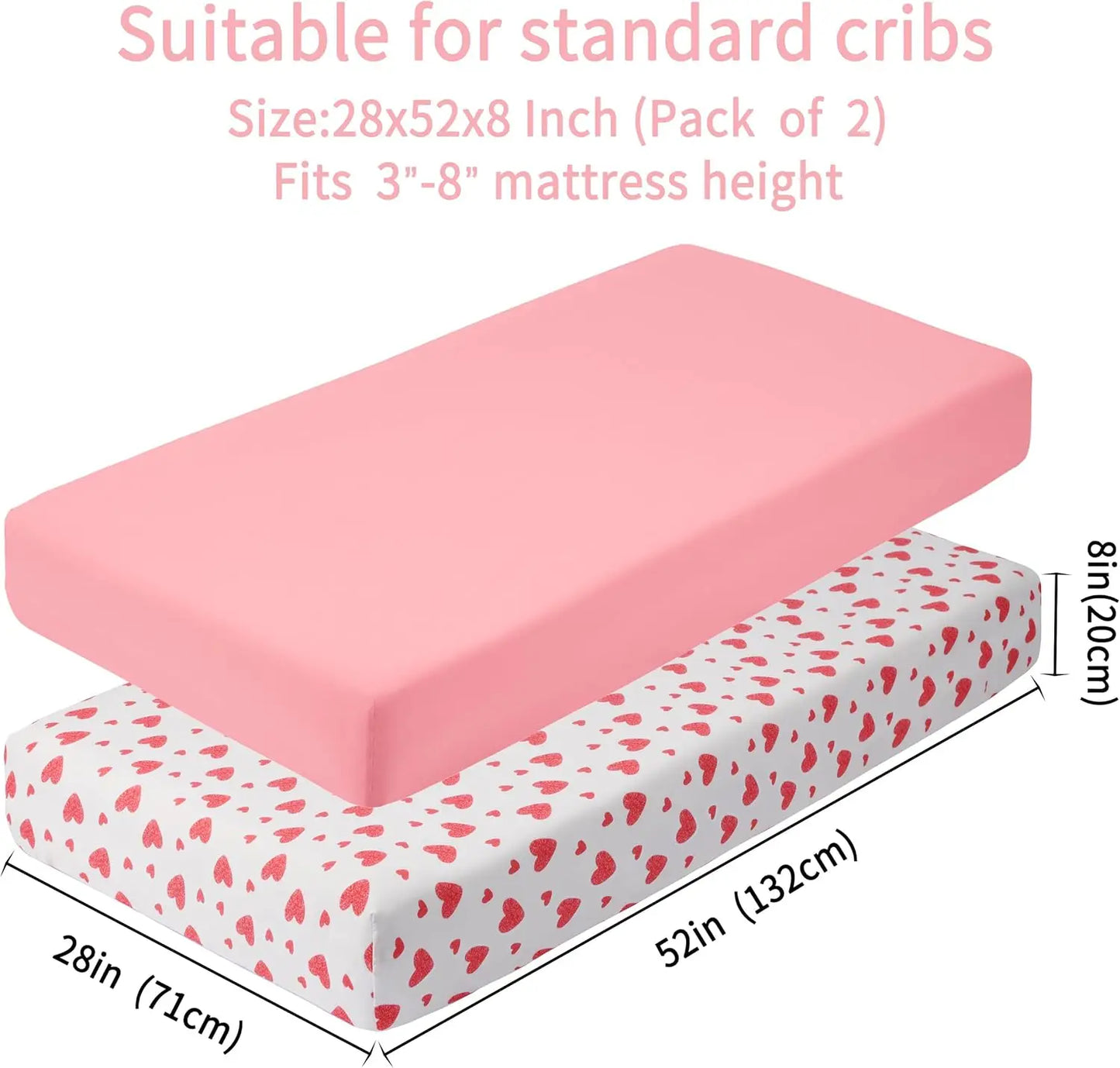 2-Pack Soft Microfiber Fitted Crib Sheets