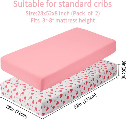 2-Pack Soft Microfiber Fitted Crib Sheets
