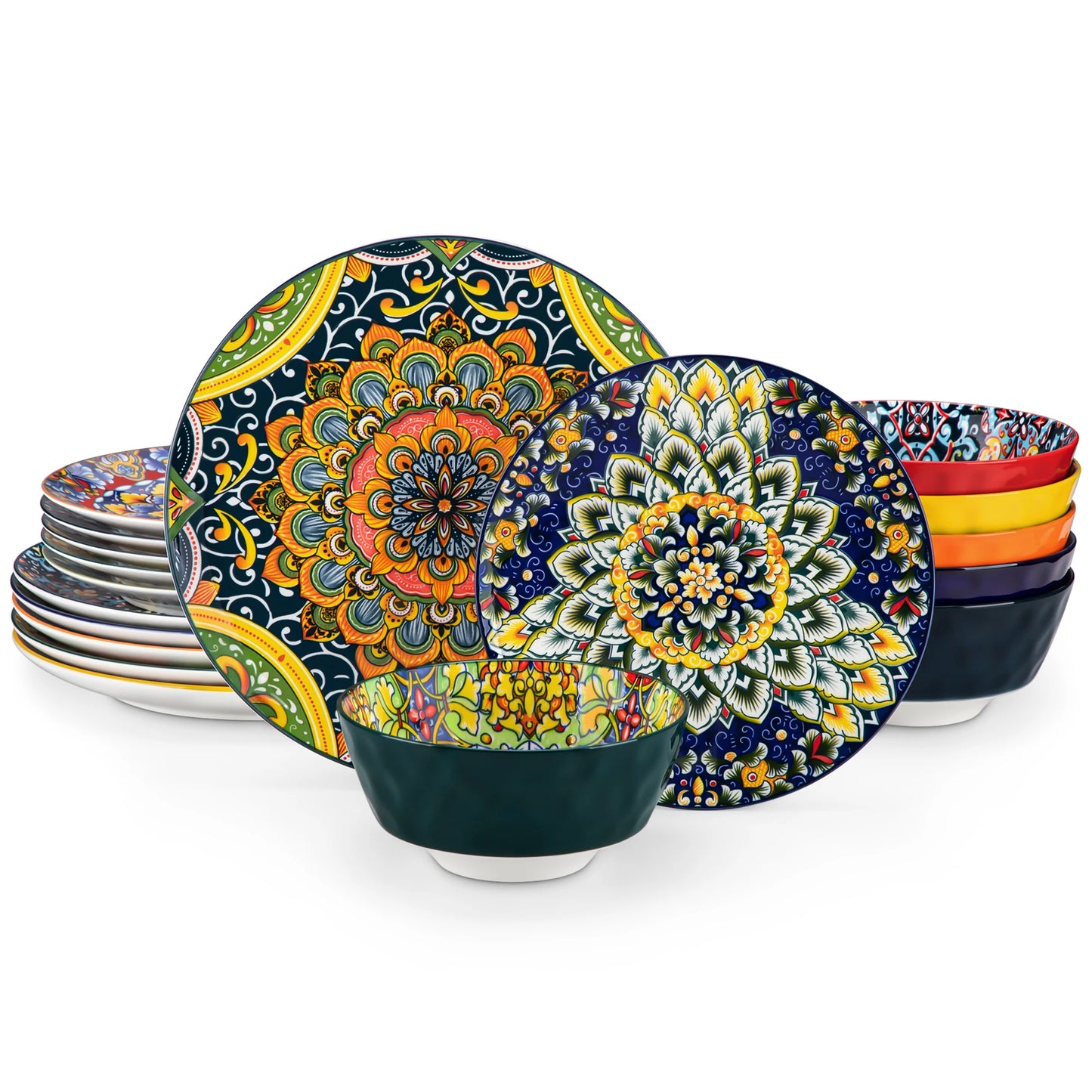 Stoneware- Bohemian Style Dinnerware Set