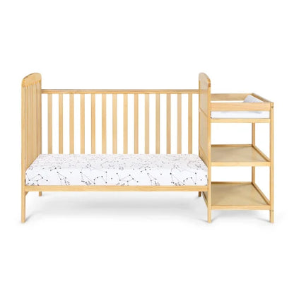 2-in-1 Convertible Crib with Attached Changing Table