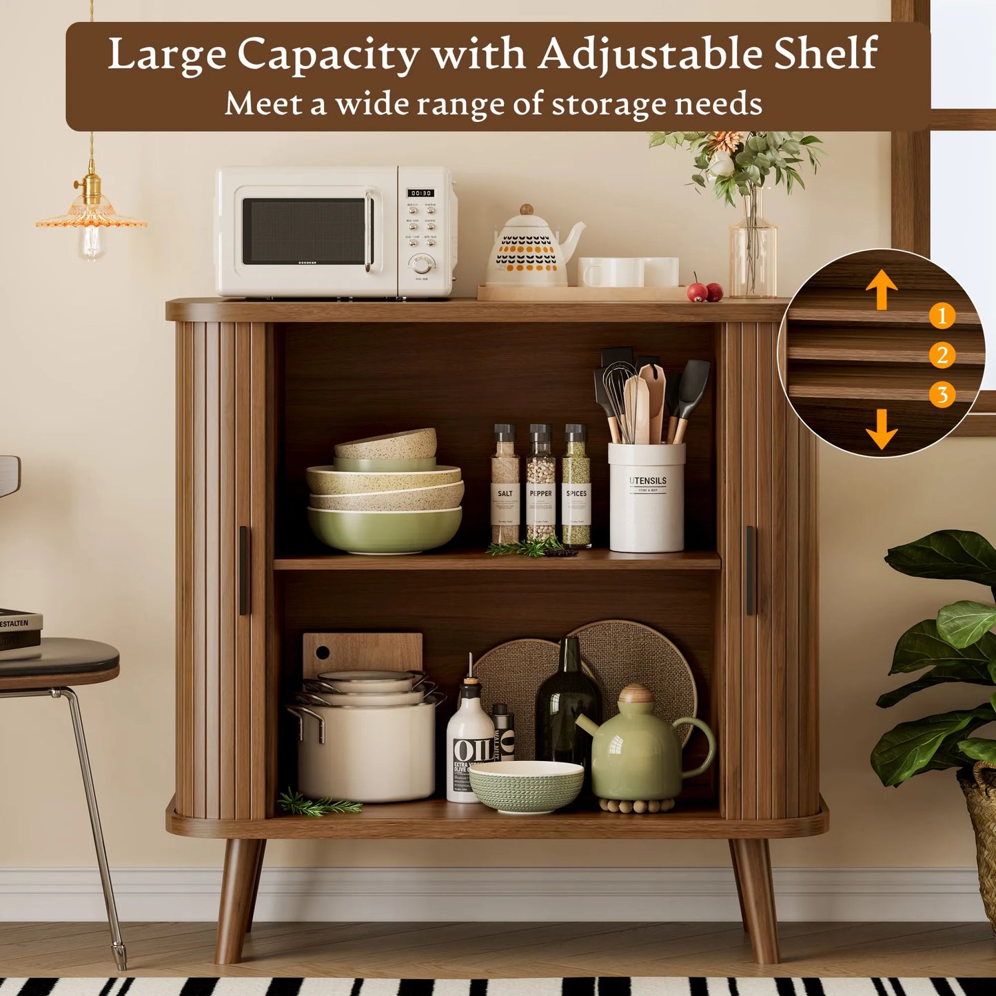 Modern Accent Coffee Bar Console Table for Kitchen, Entryway