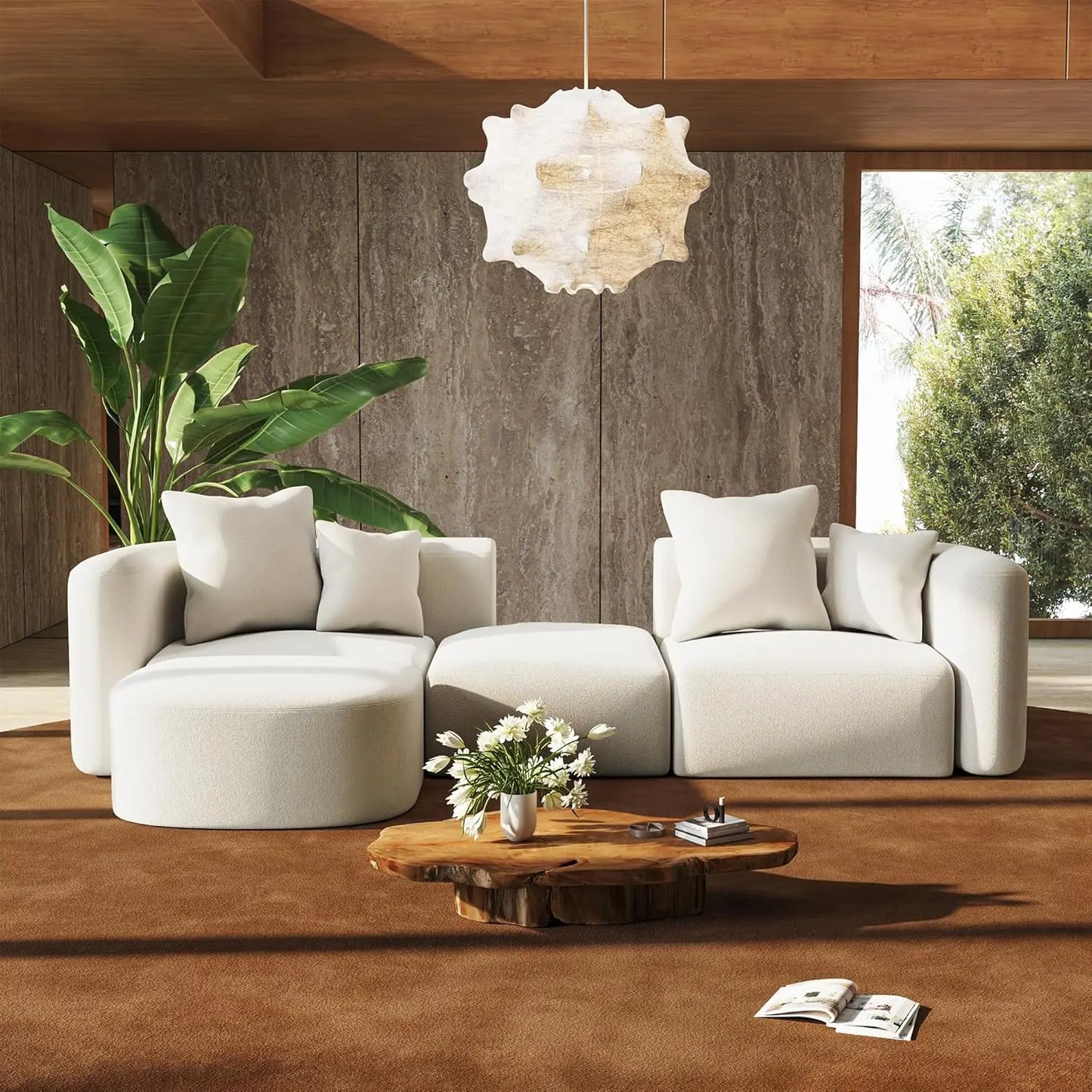 116" Modular Sectional Couches with Ottoman