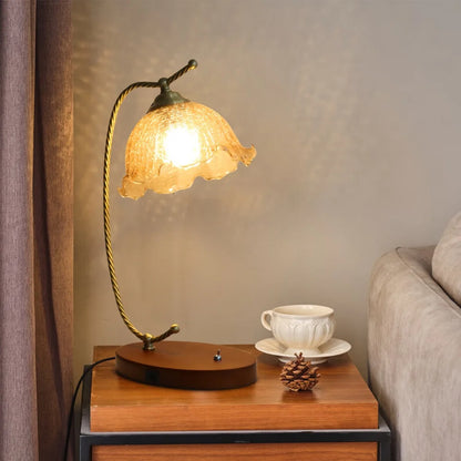 Modern Glass Flower Desk Lamp