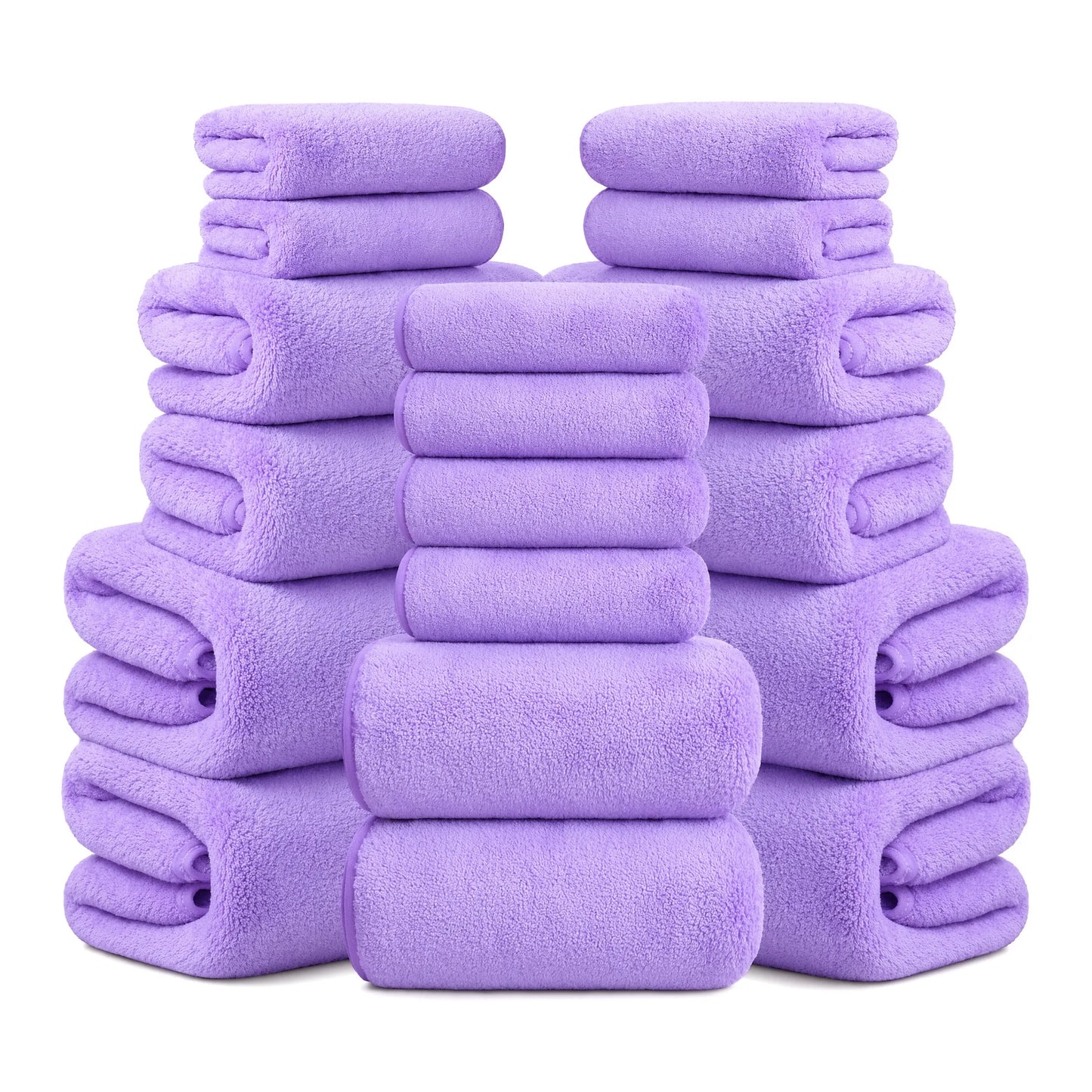18-Piece Coral Fleece Bath Towel Set, Ultra Soft & Quick-Dry