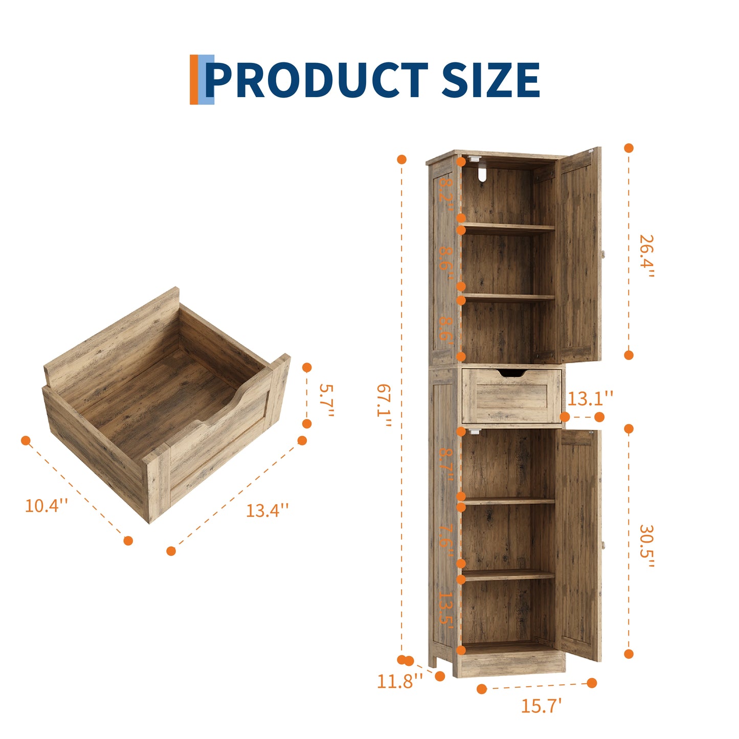 Space-Saving Slim Bathroom Storage Cabinet