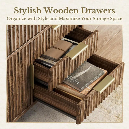 Fluted File Cabinet with 5 Drawers