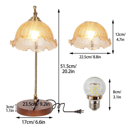 Modern Glass Flower Desk Lamp