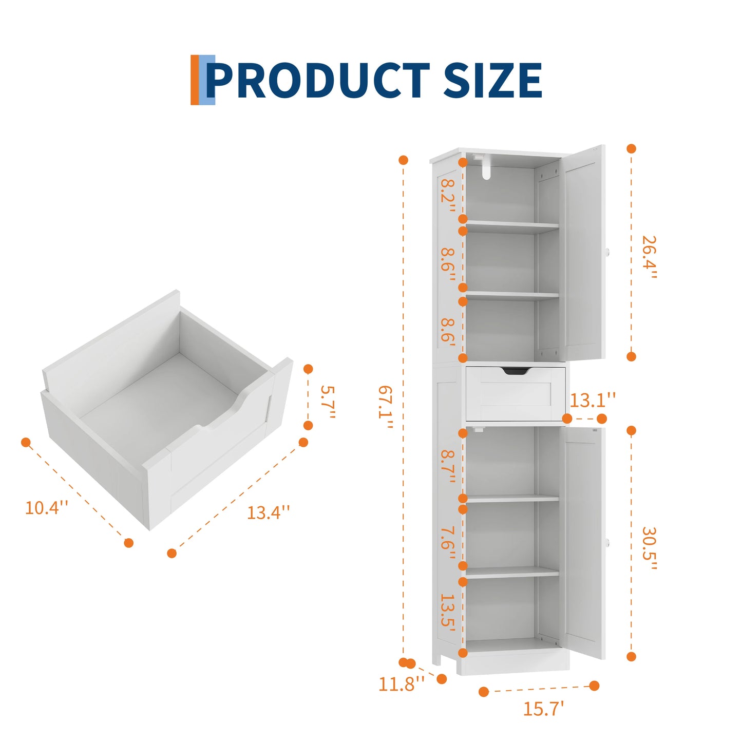 Space-Saving Slim Bathroom Storage Cabinet