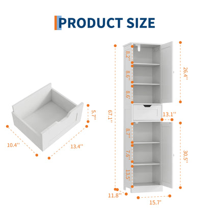 Space-Saving Slim Bathroom Storage Cabinet
