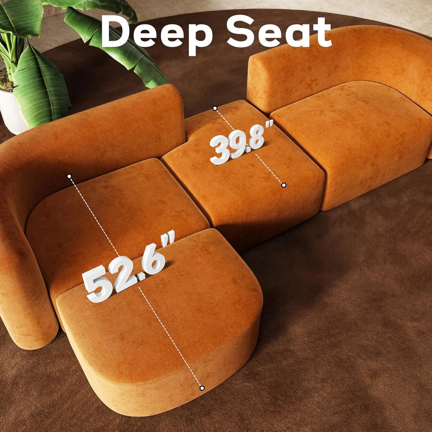 116" Modular Sectional Couches with Ottoman