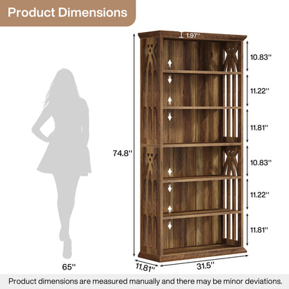 6-Tier Wood Display Shelves, Bookcase