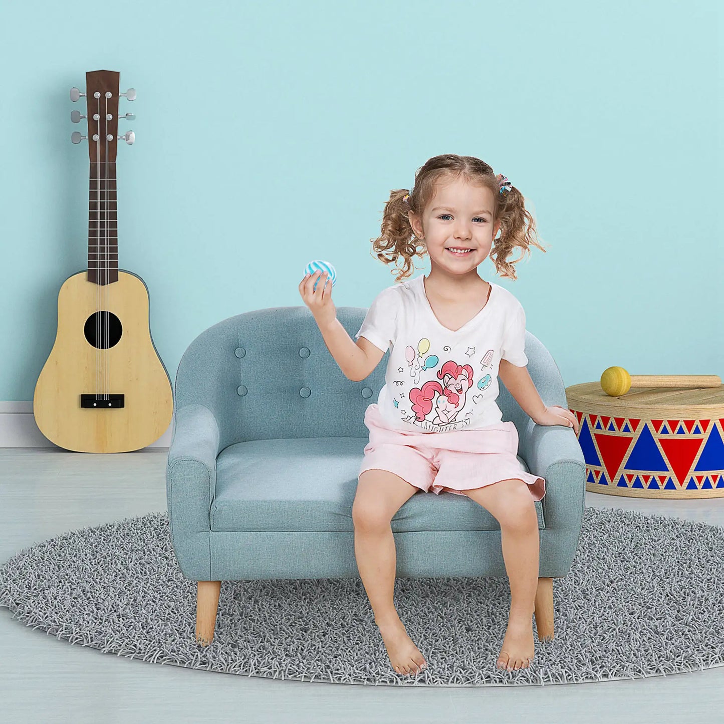 Cozy Children Sofa Couch, Seats 2 Kids