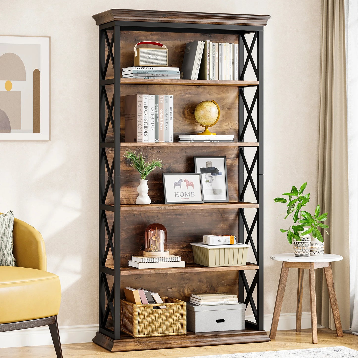 6-Tier 5 Shelf Display Storage Bookshelf