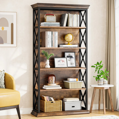 6-Tier 5 Shelf Display Storage Bookshelf