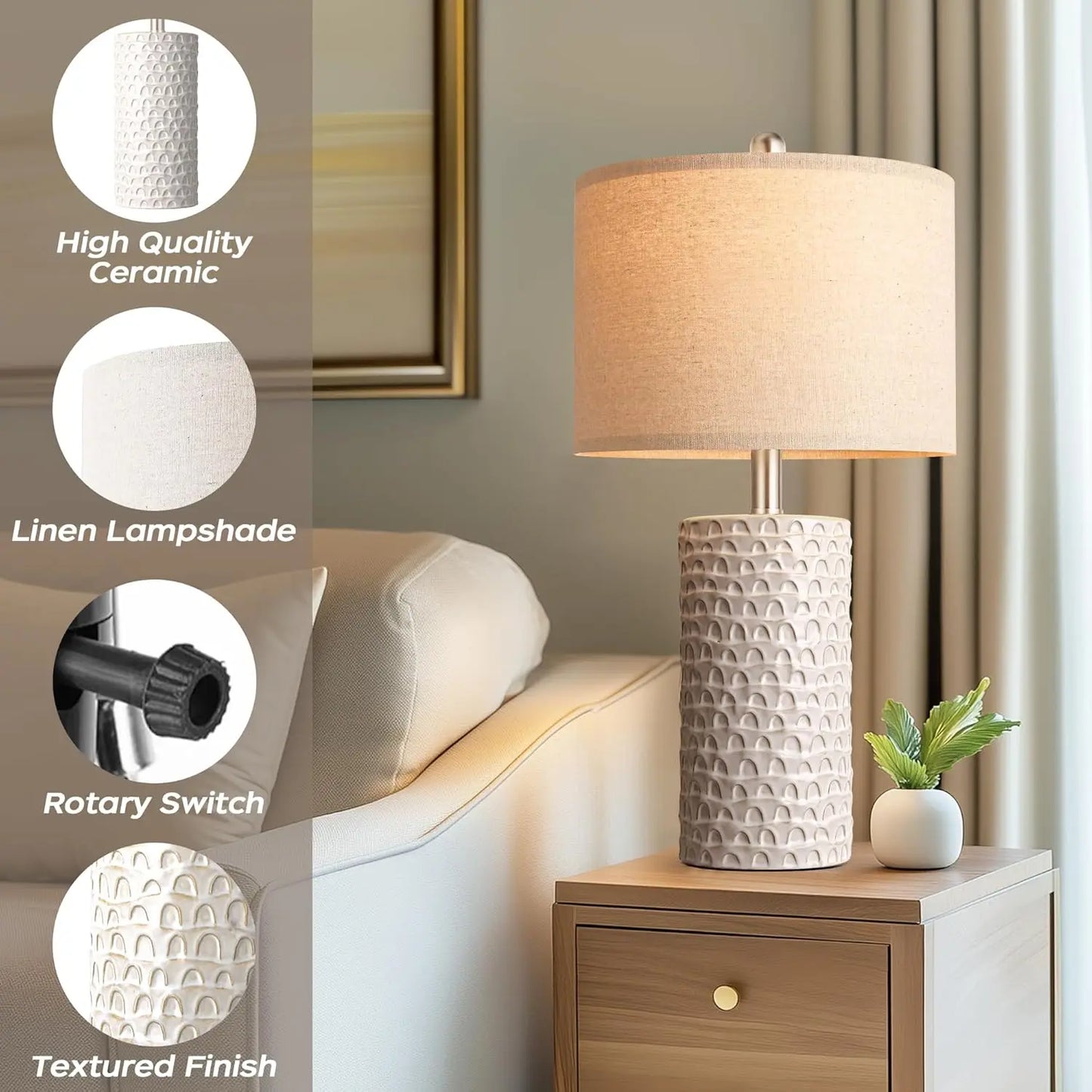 Modern Ceramic Table Lamp Set of 2
