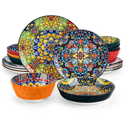 Stoneware- Bohemian Style Dinnerware Set